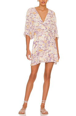 Anna Nata Floral Lavender Kayla Wrap Dress Size M